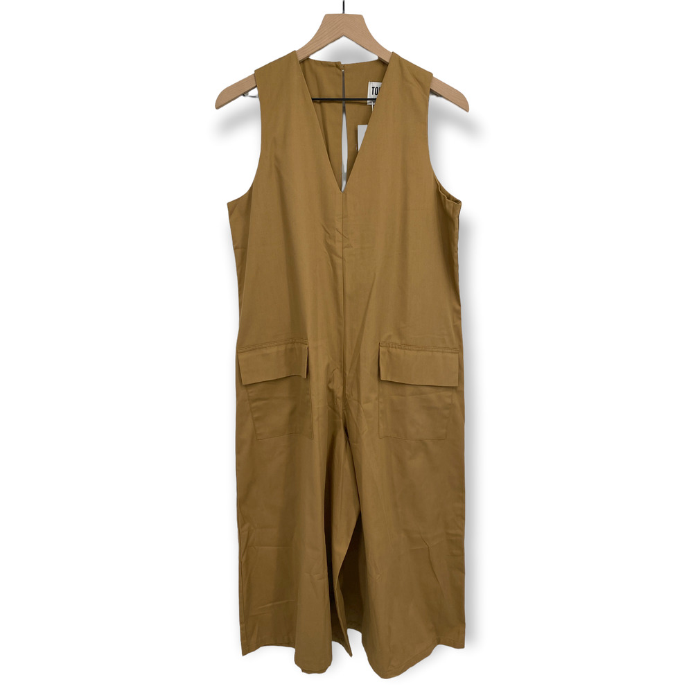 Toit Volant Cropped Jumsuit Sz XS Sleeveless V-Neck Keyhole Back Made In USA NWT